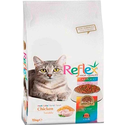 تصویر  غذای خشک Reflex مخصوص گربه بالغ تهیه شده از گوشت مرغ - 15 کیلوگرم