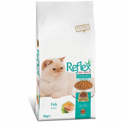 تصویر  غذای خشک Reflex مخصوص گربه عقیم شده تهیه شده از گوشت ماهی - 15 کیلوگرم