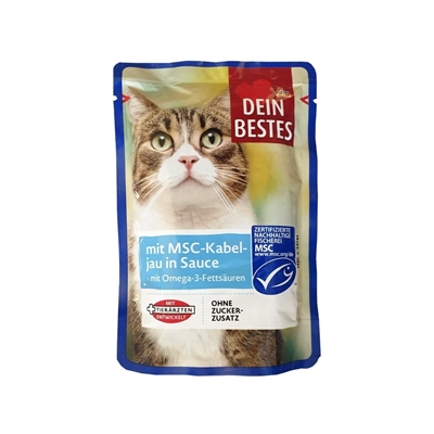 تصویر  پوچ گربه Dein bestes ماهی کاد در سس - 100 گرم