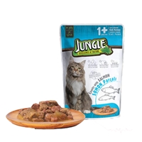تصویر  پوچ گربه Jungle با طعم ماهی سالمون - 100گرم