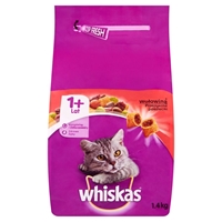 تصویر  غذای خشک Whiskas مخصوص گربه بالغ تهیه شده از گوشت گوساله - 1.4 کیلوگرم