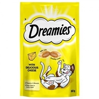 تصویر  تشویقی مخصوص گربه Dreamies  با طعم پنیر - 60 گرم