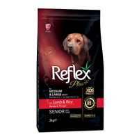 تصویر  غذای خشک  Reflex  Plusمناسب برای سگ های 7 سال به بالا تهیه شده از بره و برنج - 3کیلوگرم