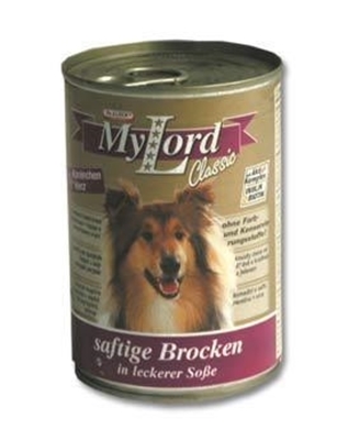 تصویر  کنسرو MyLord مخصوص سگ بالغ تهیه شده از کوشت خرگوش و دل 415 گرمی