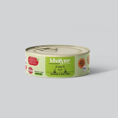 تصویر  کنسرو Shayer مخصوص بچه گربه با طعم مرغ و آلوورا - 90 گرم