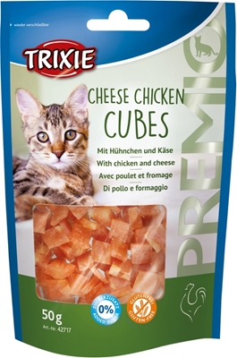 تصویر  تشویقی مخصوص گربه Trixie مدل Cheese Chicken Cubes تهیه شده از گوشت مرغ و پنیر