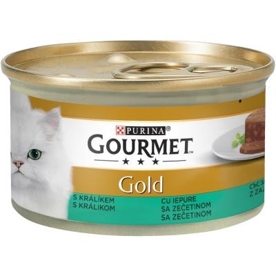 تصویر  کنسرو چانکی  Gourmet Gold مخصوص گربه بالغ تهیه شده از گوشت خرگوش و جگر - 85 گرم