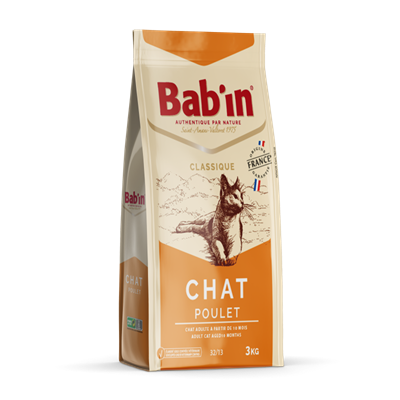 تصویر  غذای خشک BaBin مخصوص گربه های بالغ تهیه شده از گوشت مرغ - 3 کیلوگرم