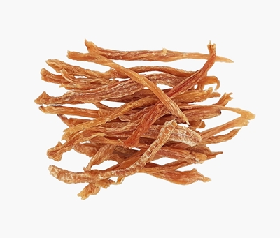 تصویر  تشویقی مدادی طبیعی مخصوص گربه Hapoo meal مدل Soft Strips Chicken تهیه شده از سینه مرغ - 100 گرم
