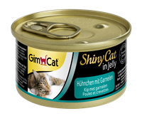 تصویر  کنسرو مخصوص گربه Gimcat مدل Shiny Cat، تهیه شده از میگو و گوشت مرغ - 70 گرم