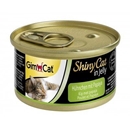 تصویر  کنسرو مخصوص گربه Gimcat مدل Shiny Cat تهیه شده از گوشت مرغ و پاپایا - 70 گرم