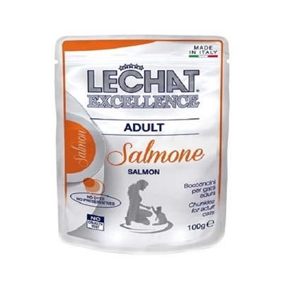 تصویر  پوچ Lechat مخصوص گربه بالغ با طعم سالمون