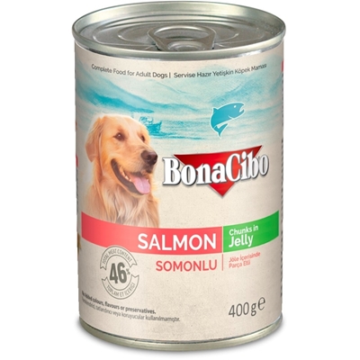 تصویر  کنسرو Bonacibo مخصوص سگ تهیه شده از گوشت ماهی در ژله - 400 گرم
