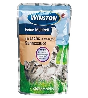 تصویر  پوچ Winston تهیه شده از ماهی قزل آلا در سس مخصوص گربه - 100گرم