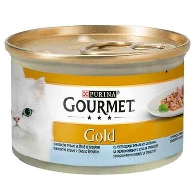 تصویر  کنسرو پته Gourmet Gold مخصوص گربه بالغ تهیه شده از گوشت ماهی - 85 گرم