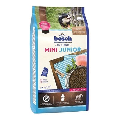 تصویر  غذای خشک سگ Bosch مدل mini junior تهیه شده از گوشت مرغ - 3 کیلوگرم