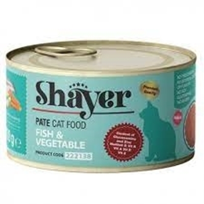 تصویر  کنسرو پته Shayer مخصوص گربه تهیه شده از گوشت ماهی و سبزیجات - 110 گرم