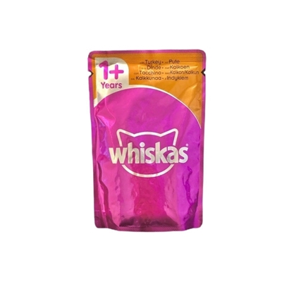 تصویر  پوچ whiskas مخصوص گربه تهیه شده از گوشت بوقلمون در سس - 100 گرم