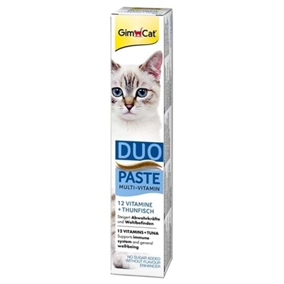 تصویر  مولتی ويتامين Gimcat مدل Dou paste مخصوص گربه باطعم ماهی تن - 50 گرم