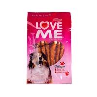 تصویر  تشویقی  love me مخصوص سگ مدل مدادی با دورپيج مرغ - 90 گرم