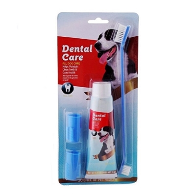 تصویر  ست خميردندان و مسواک dental care برای استفاده سگ
