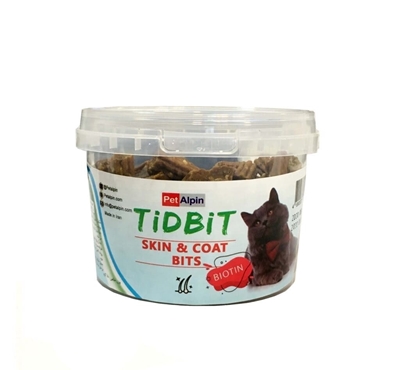 تصویر  مکمل سطلی  پوست و مو تشویقی Tidbit مخصوص گربه - 180گرم