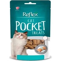 تصویر  تشویقی Reflex plus مخصوص گربه تهیه شده از مرغ و پنیر - 60گرم