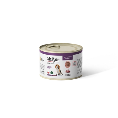 تصویر  کنسرو Shayer مخصوص سگ تهیه شده از گوشت مرغ و گاو - 180 گرم