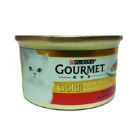 تصویر  کنسرو چانکی Gourmet Gold مخصوص گربه بالغ تهیه شده از گوشت گاو - 85 گرم