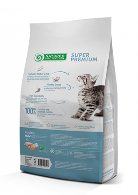 تصویر  غذای خشک Nature's Protection مدل Kitten مخصوص بچه گربه تهيه شده از گوشت طيور و میگو - 2 كيلوگرم
