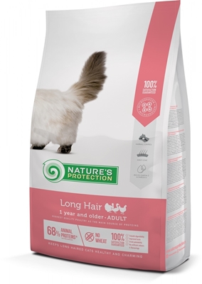 تصویر  غذای خشک Nature's Protection مدل Long hair مخصوص گربه مو بلند تهيه شده از گوشت طيور - 2 كيلوگرم