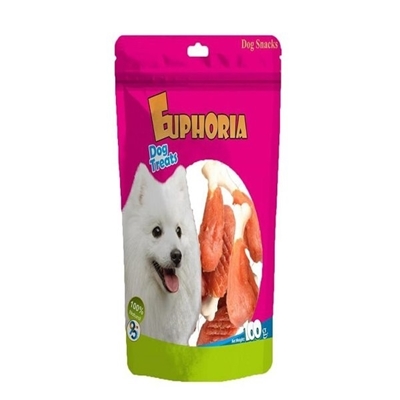 تصویر  تشویقی 8 عددی دنتالی Euphoria مدل استخوان مخصوص سگ با دور پیچ مرغ - 100گرم