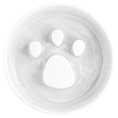 تصویر  ظرف غذای آرام خور سرامیکی طرح پنجه مناسب برای سگ های نژاد بزرگ - قطر 22 سانتی متر