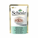 تصویر  پوچ Schesir مخصوص گربه بالغ تهیه شده از ماهی تن و ماهی پورگی در ژله - 85 گرم
