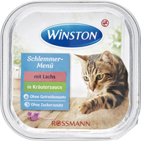 تصویر  ووم Winston مخصوص گربه بالغ تهيه شده از ماهی و علف دریایی - 100 گرم