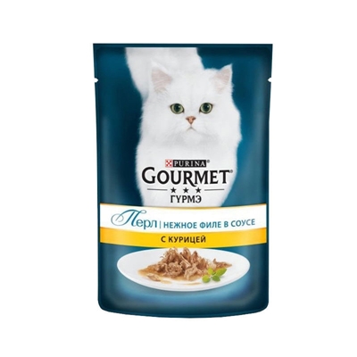 تصویر  پوچ Gourmet تهيه شده از مرغ مخصوص گربه - 85 گرم