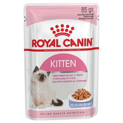 تصویر  پوچ Royal Canin مخصوص بچه گربه مدل KITTEN تهیه شده از تکه های گوشت در ژلاتین - 85 گرمی