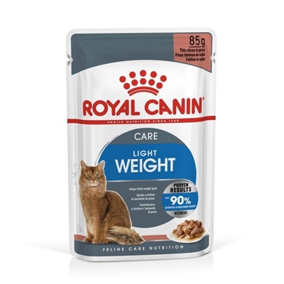 تصویر  پوچ رژیمی Royal canin مدل Light Weight مخصوص گربه تهیه شده از تکه های گوشت در سس گوشت - 85گرم