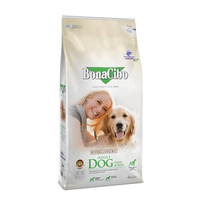 تصویر  غذاي خشك BonaCibo مخصوص سگ بالغ تهيه شده از گوشت بره و برنج - 4 كيلوگرم