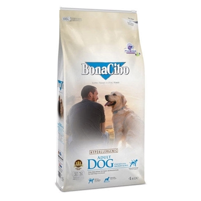 تصویر  غذای خشک BonaCibo مخصوص سگ بالغ تهيه شده از مرغ و ماهی كولی - 4 كيلوگرم