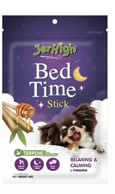 تصویر  تشويقي Jerhigh مدل Bedtime مخصوص سگ با طعم شير و عسل و تخم مرغ - 60 گرم