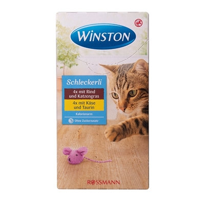 تصویر  بستنی مخصوص گربه Winston تهيه شده از گوشت مرغ و پنير - بسته 8 عددی