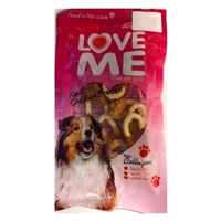 تصویر  تشويقی Love me مدل حلقه ایی با دورپیچ سینه مرغ مخصوص سگ - 60 گرم