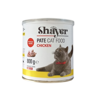 تصویر  كنسرو پته Shayer مخصوص گربه بالغ تهيه شده از مرغ - 800 گرم