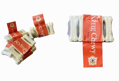 تصویر  تشويقی King Chewy مدل استخوان كلسيمی-فلورایدی مخصوص سگ 8 سانتی - پک 4 عددی 15 گرم