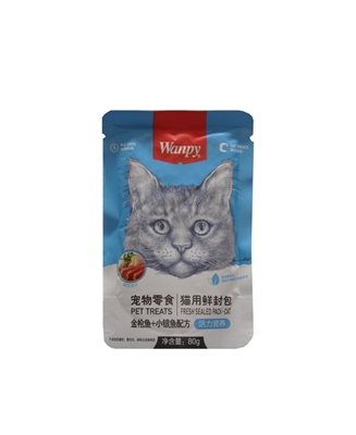 تصویر  پوچ Wanpy مخصوص گربه تهیه شده از مرغ و خرچنگ - 80 گرم