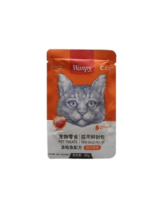 تصویر  پوچ Wanpy مخصوص گربه تهیه شده از گوشت مرغ و ماهی همراه سبزیجات - 80 گرم