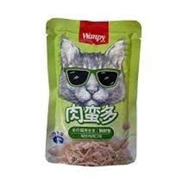 تصویر  پوچ Wanpy تهيه شده از مرغ و ماهی تن مخصوص گربه - 80 گرم