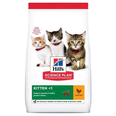 تصویر  غذای خشک Hill's مدل Kitten تهيه شده از مرغ مخصوص بچه گربه - 3 كيلوگرم