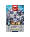 تصویر  تشويقی Wanpy مدل Chicken jerky & rawhide wraps مخصوص سگ تهيه شده از دورپيچ پاپيونی مرغ - 100 گرم
